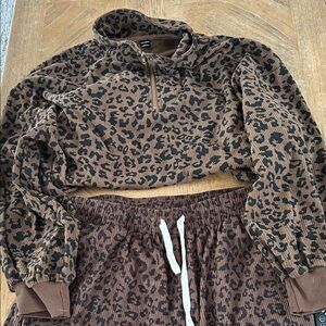 Leopard Print Corduroy Set